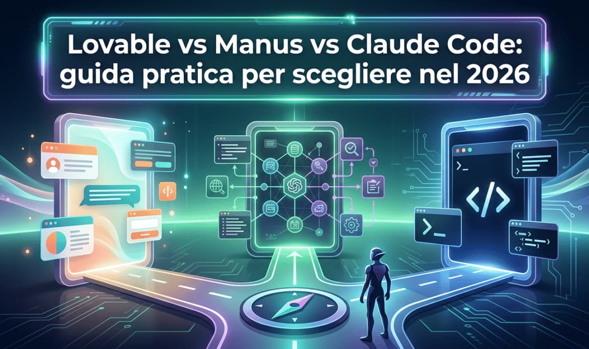 Lovable vs Manus vs Claude Code: guida pratica per scegliere nel 2026