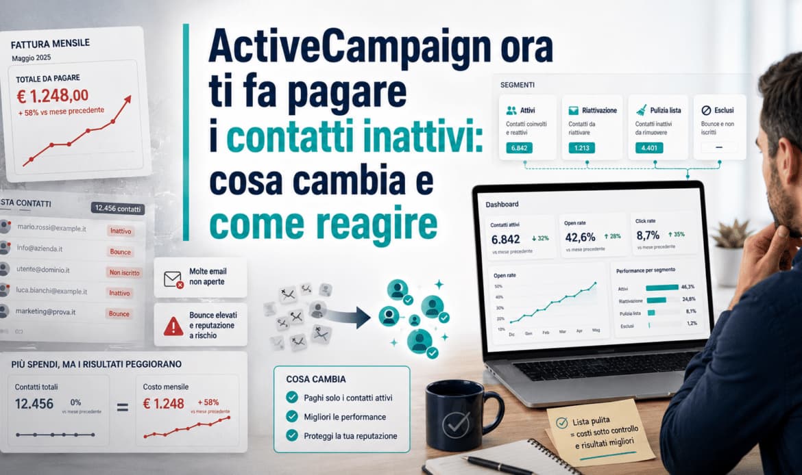 ActiveCampaign ora ti fa pagare i contatti inattivi: cosa cambia e come reagire