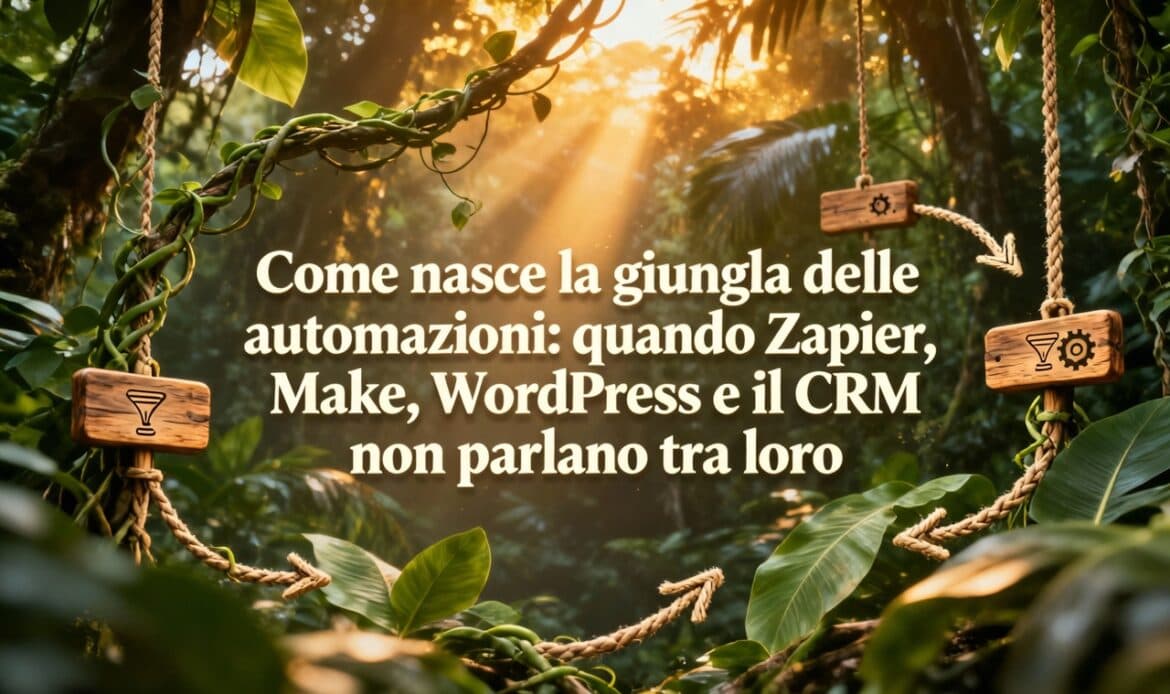 Come nasce la giungla delle automazioni: quando Zapier, Make, WordPress e il CRM non parlano tra loro