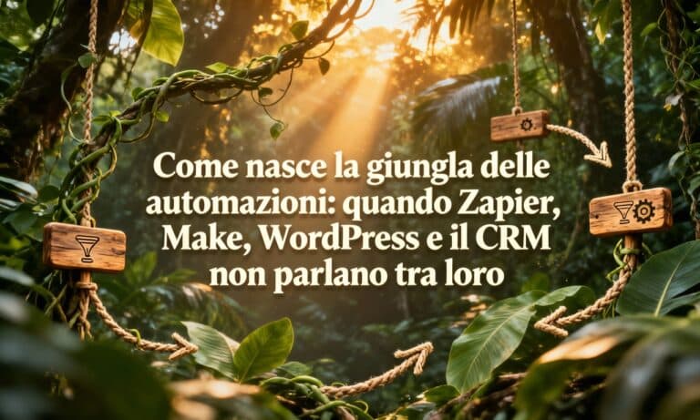 Come nasce la giungla delle automazioni: quando Zapier, Make, WordPress e il CRM non parlano tra loro