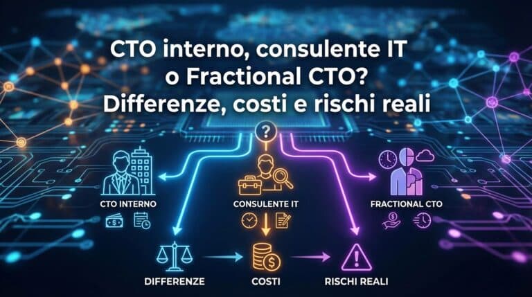 CTO interno, consulente IT o Fractional CTO? Differenze, costi e rischi reali