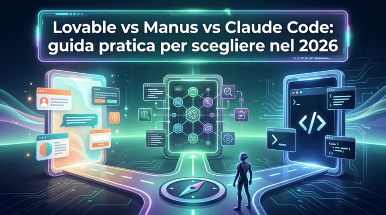 Lovable vs Manus vs Claude Code: guida pratica per scegliere nel 2026