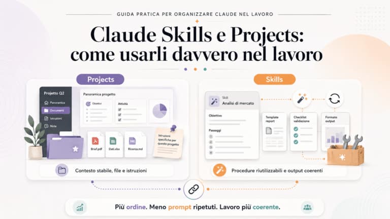 Claude Skills e Projects: come usarli davvero nel lavoro