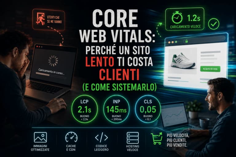 Core Web Vitals: perché un sito lento ti costa clienti (e come sistemarlo)