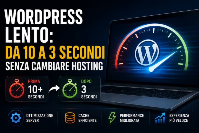 WordPress lento: da 10 a 3 secondi senza cambiare hosting