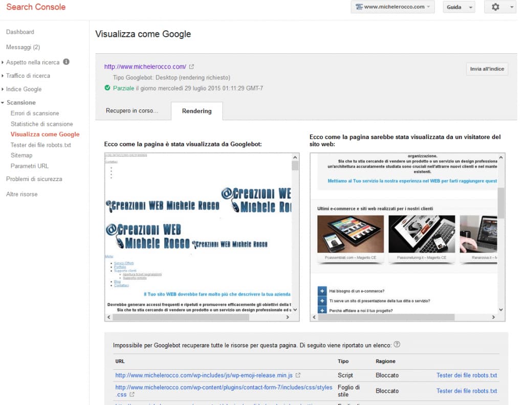 Search Console - Visualizza come Google - http---www.michelerocco.com-fecth