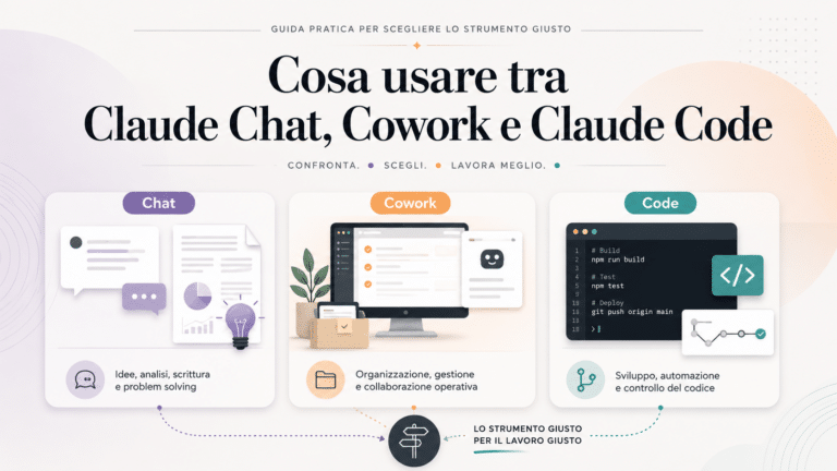 Cosa usare tra Claude Chat, Cowork e Claude Code
