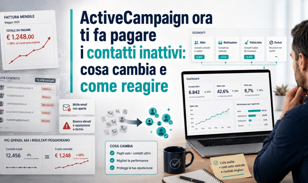 ActiveCampaign ora ti fa pagare i contatti inattivi: cosa cambia e come reagire