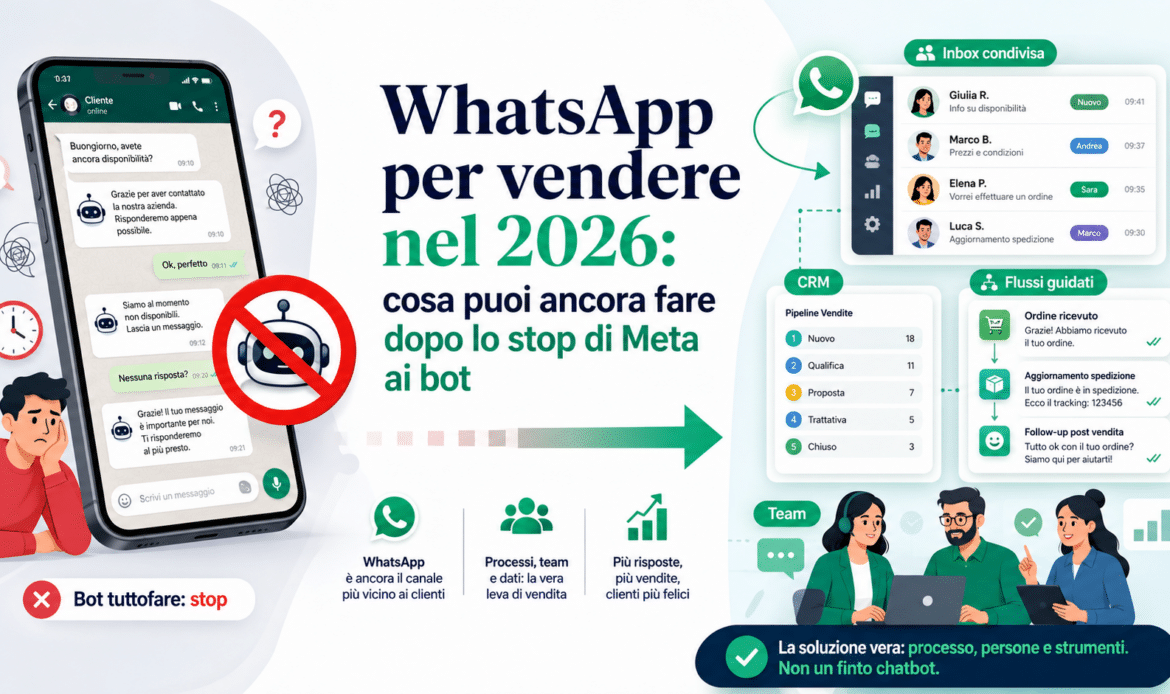 WhatsApp per vendere nel 2026: cosa puoi ancora fare dopo lo stop di Meta ai bot