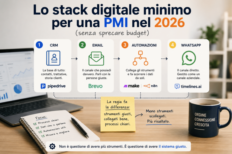 Lo stack digitale minimo per una PMI nel 2026 (senza sprecare budget)