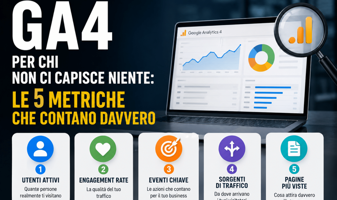 GA4 per chi non ci capisce niente: le 5 metriche che contano davvero