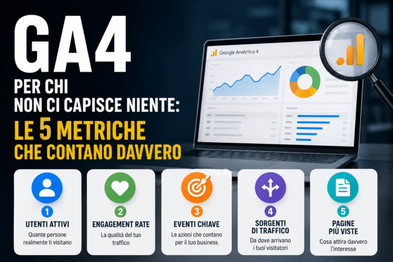 GA4 per chi non ci capisce niente: le 5 metriche che contano davvero
