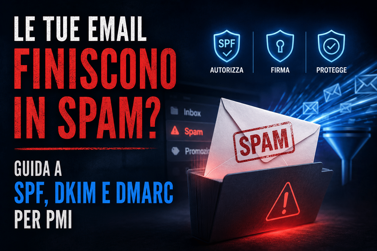 Le tue email finiscono in spam? Guida a SPF, DKIM e DMARC per PMI