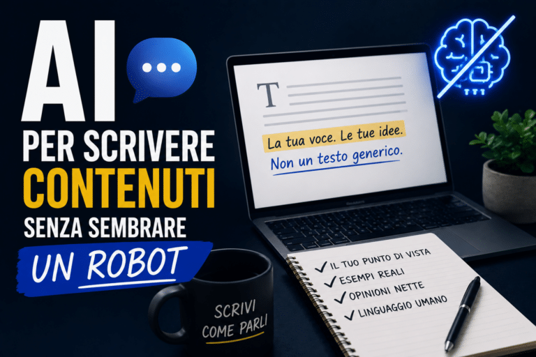 Usare l'AI per scrivere contenuti senza sembrare un robot