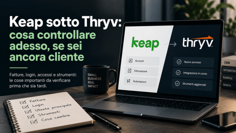 Passi da Keap a Thryv? Controlla fatture, accessi, automazioni e strumenti prima della migrazione.